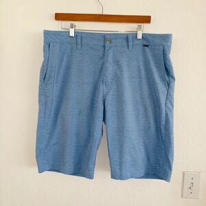 TravisMathew Mens Blue Heathered Golf Performance Shorts Size 36 Stretch Casual